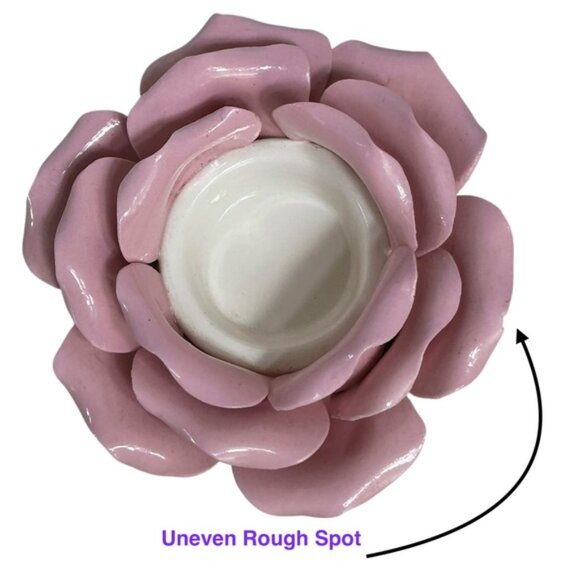 Artisan Ceramic Floral Candle Holders Green Pink Vintage Set of 2 NWOT - Picture 10 of 15